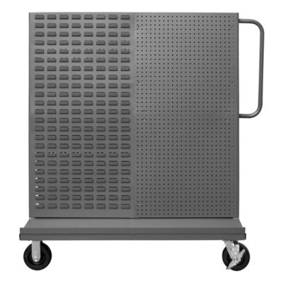 Image showing 4 th Durham MFG A-Frame Truck with Louvered Panels and Pegboard, 30 in. x 48 in., Gray