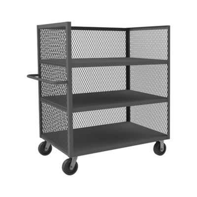 Durham MFG 3-Shelf 3,000 lb. Capacity 3-Sided Mesh Truck, 30 in. x 72 in. x 56 in.