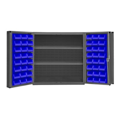 Image showing  14 Gauge Deep Door Cabinet, 36 in. x 24 in. x 36 in., 48 Blue Bins