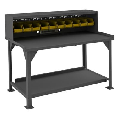 Durham MFG Heavy-Duty Workbench with Back/End Stops and Riser, 30 in. x 60 in. x 58 in.