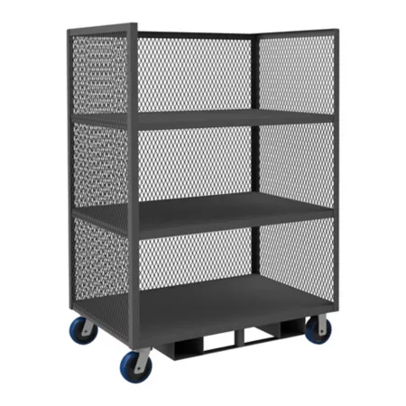 Durham MFG 3-Sided Mesh Truck 30-in x 48-in 3 Shelves Platform Trucks