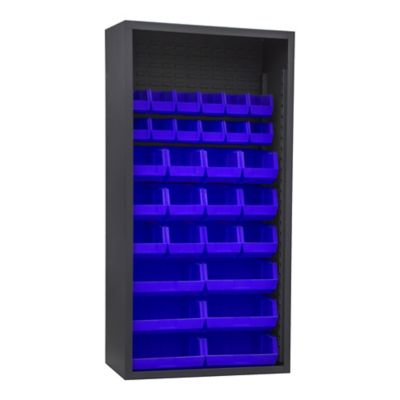 Durham MFG Enclosed Shelving, 30 Blue Bins