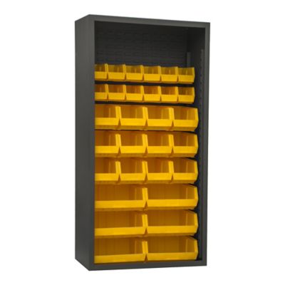 Durham MFG Enclosed Shelving, 30 Yellow Bins