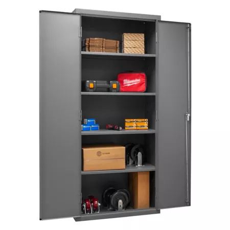 Durham MFG 16 Gauge Steel Shelved Cabinet 1 250 lb Capacity 4 Shelves 36 in x 18 in x 84 in. Freestanding Garage Cabinets