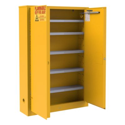 Durham MFG 30 gal. Flammable Paint and Ink Storage Cabinet with 2 Self-Closing Doors and 5 Shelves, Yellow