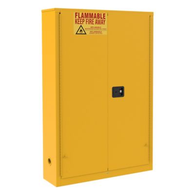 Image showing  30 gal. Flammable Paint and Ink Storage Cabinet with 2 Self-Closing Doors and 5 Shelves, Yellow