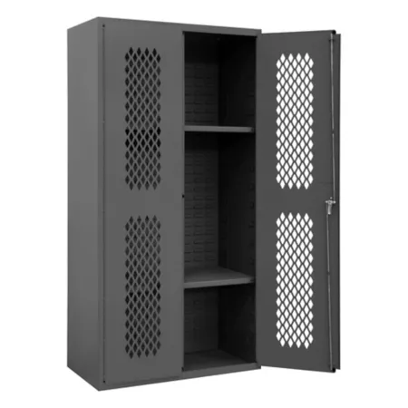 Durham MFG Ventilated Cabinet 14 Gauge 36 in x 18 in x 72 in 2 Shelves Freestanding Garage Cabinets