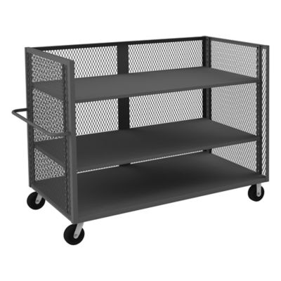 Durham MFG 2,000 lb. Capacity 3 Sided Mesh Truck, 36 in. x 72 in., 2 Adjustable Shelves