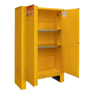 Durham MFG 45 gal. Flammable Safety Cabinet with 2 Manual Doors and Legs, Yellow