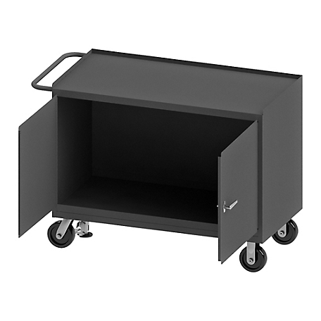 Durham MFG Mobile Bench Cabinet, 48 in. x 24 in., Steel Top, 2 Doors