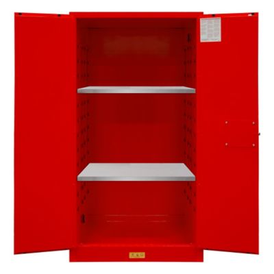 Image showing  34 in. x 65 in. 60 gal. Flammable Storage Cabinet with Manual Door, Red