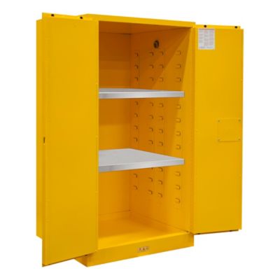 Image showing  60 gal. Flammable Safety Cabinet with Manual Door and 2 Shelves, Yellow