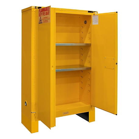 Durham MFG 45 gal. Flammable Safety Cabinet with 2 Self-Closing Doors and Legs, Yellow