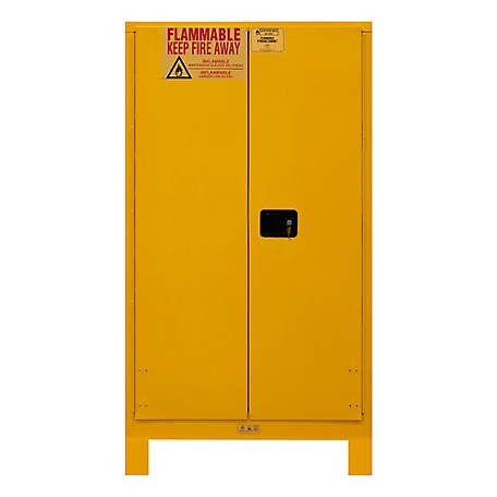 Durham MFG 60 gal. Flammable Paint and Ink Safety Cabinet with 2 Manual Doors and Legs, Yellow