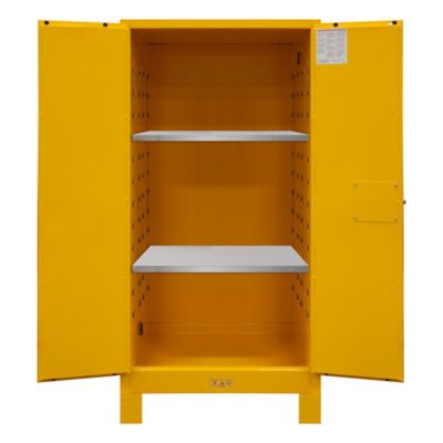 Image showing 1 th Durham MFG 60 gal. Flammable Paint and Ink Safety Cabinet with 2 Manual Doors and Legs, Yellow