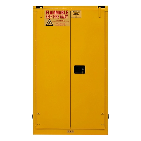 Durham MFG 60 gal. Flammable Safety Cabinet with Self-Closing Door and 2 Shelves, Yellow
