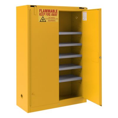 Durham MFG 60 gal. Flammable Paint and Ink Storage Cabinet with 2 Self-Closing Doors and 5 Shelves, Yellow