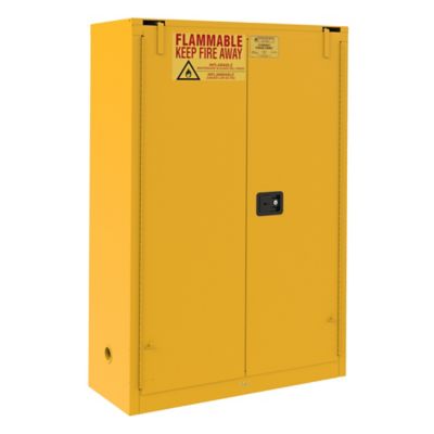 Image showing  60 gal. Flammable Paint and Ink Storage Cabinet with 2 Self-Closing Doors and 5 Shelves, Yellow