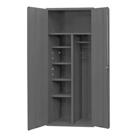 Durham MFG 14 Gauge Steel Janitorial Cabinet 2 100 lb Capacity 36 in x 84 in 5 Shelves Freestanding Garage Cabinets