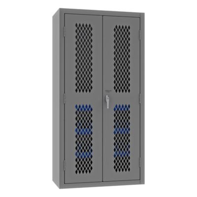 Image showing  14 Gauge Ventilated Cabinet, 36 in. x 18 in. x 72 in., 15 Blue Bins