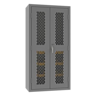 Image showing  36 in. x 18 in. x 72 in. 14-Gauge Ventilated Cabinet, 15 Yellow Bins, 900 lb. Capacity