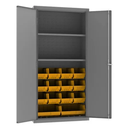 Durham MFG Steel Shelving and Bin Cabinet 1 800 lb Capacity 14 Gauge Bin Organizers