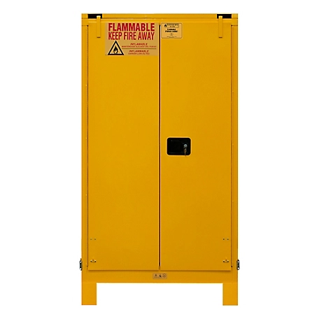 Durham MFG 60 gal. Flammable Safety Cabinet with 2 Self-Closing Doors and Legs, Yellow