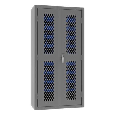 Image showing  14 Gauge Ventilated Cabinet, 36 in. x 18 in. x 72 in., 45 Blue Bins