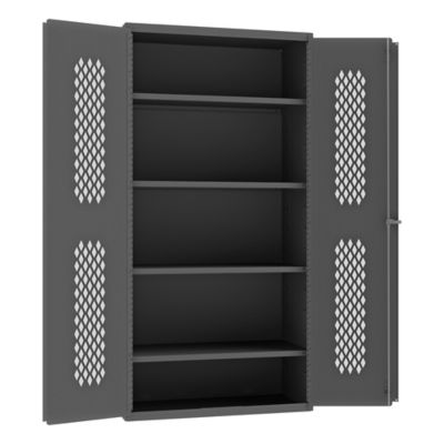 Durham MFG 36 in. x 24 in. x 72 in. 14-Gauge Steel Cabinet, 4 Adjustable Shelves, Flush Ventilated Doors, Lockable, Gray