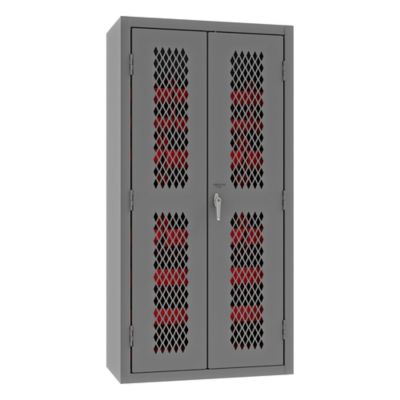 Image showing  14 Gauge Ventilated Cabinet, 36 in. x 24 in. x 72 in., 30 Red Bins