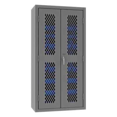 Image showing  14 Gauge Ventilated Cabinet, 36 in. x 24 in. x 72 in., 30 Blue Bins