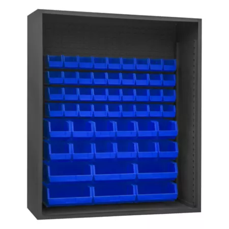 Durham MFG Closed Shelves 60 in x 24 in x 72 in 54 Blue Bins Bin Organizers