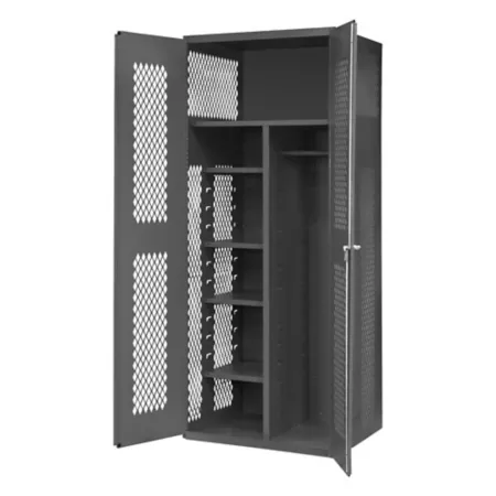 Durham MFG Vented Cabinet 900 lb Capacity 14 Gauge 36 in x 24 in x 84 in 5 Shelves Freestanding Garage Cabinets