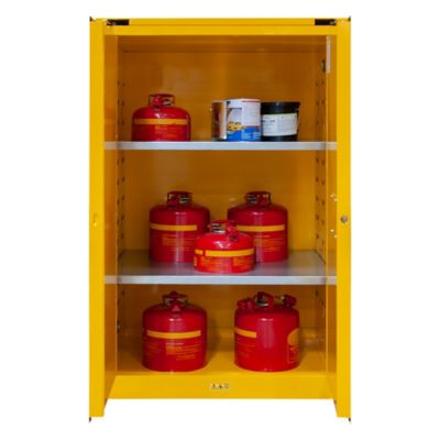 Image showing  90 gal. Flammable Safety Cabinet with Self-Closing Door and 2 Shelves, Yellow