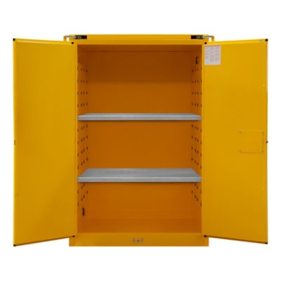 Image showing  90 gal. Flammable Safety Cabinet with Self-Closing Door and 2 Shelves, Yellow