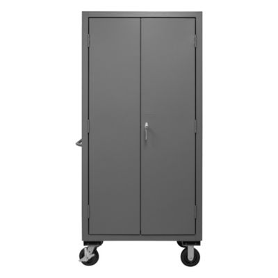 Image showing  12-Bin and 2-Shelf Mobile Steel Cabinet, 36 in. x 24 in. x 81 in., Red/Gray, 3501M-BLP-12-2S-1795