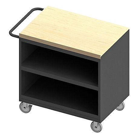 Durham MFG Mobile Bench Cabinet, Maple Top, No Door