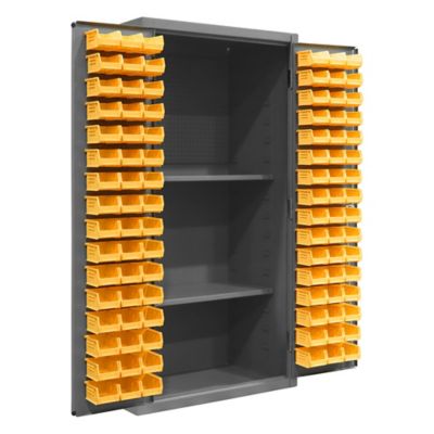 Durham MFG 1,800 lb. Capacity 14 Gauge Steel Shelf Bin and Pegboard Cabinet