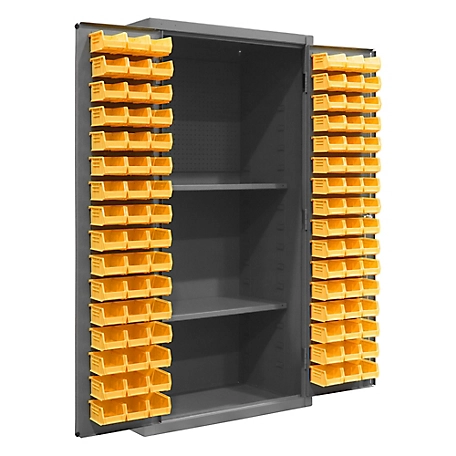 Durham MFG 1,800 lb. Capacity 14 Gauge Steel Shelf Bin and Pegboard Cabinet