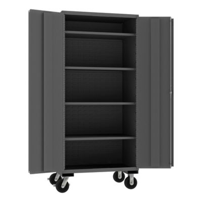 Durham MFG 36 in. x 24 in. x 81 in. 14-Gauge Steel Mobile Shelf Cabinet, 4 Shelves