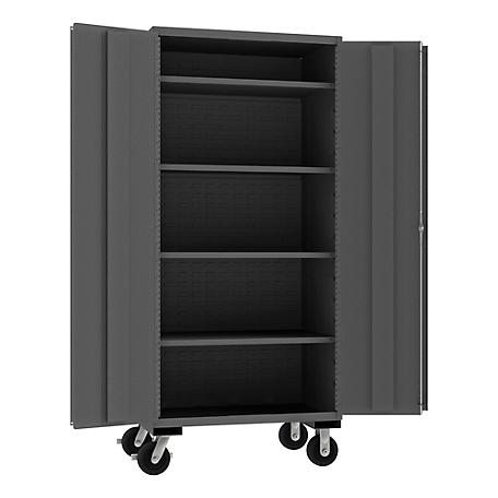 Durham MFG 14-Gauge Steel Mobile Shelf Cabinet, 4 Shelves