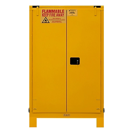 Durham MFG 90 gal. Capacity Flammable Storage, Self Close Leg Yellow