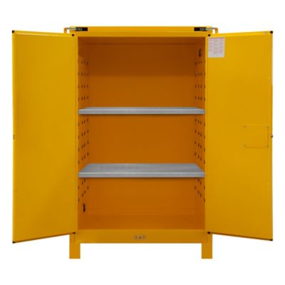 Image showing  90 gal. Capacity Flammable Storage, Self Close Leg Yellow
