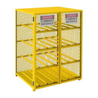 Durham MFG Horizontal Gas Cylinder Storage Cabinet, Capacity of 12, Self Close