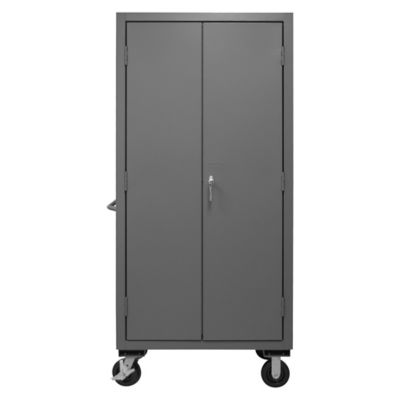 Image showing  30-Bin Mobile Steel Cabinet, 36 in. x 24 in. x 81 in., Yellow/Gray, 3501M-BLP-30-95