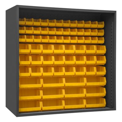 Durham MFG Enclosed Shelving, 72 Yellow Bins