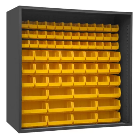 Durham MFG Closed Shelves 72 Yellow Bins Bin Organizers