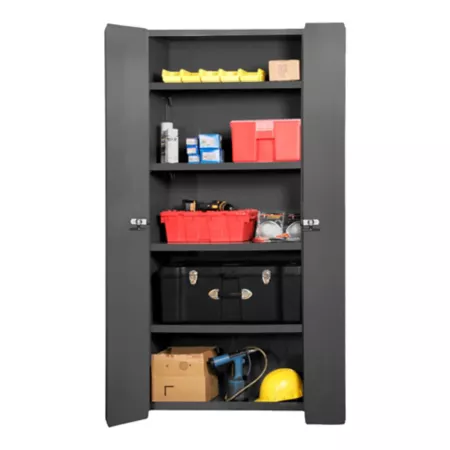 Durham MFG Steel Shelving and Bin Cabinet 900 lb Capacity 14 Gauge 36 in x 18 in x 84 in. Bin Organizers