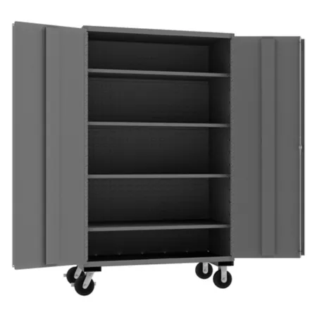 Durham MFG 14 Gauge Steel Mobile Shelved Cabinet 5 Shelves Freestanding Garage Cabinets