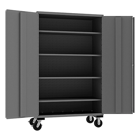 Durham MFG 14-Gauge Steel Mobile Shelf Cabinet, 5 Shelves